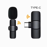MICROFONE TIPO C SEM FIO PARA TRANSMISSÃO AO VIVO E GRAVAÇÃO DE VIDEOS COM REDUÇÃO DE RUÍDO.