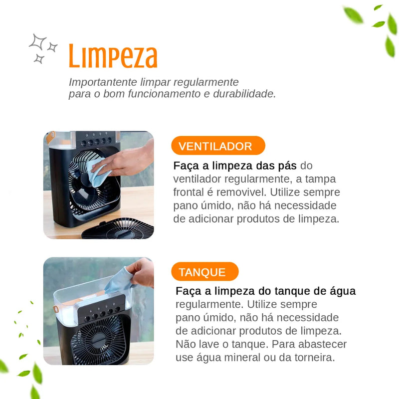 MINI AR CONDICIONA PORTATIO USB LED