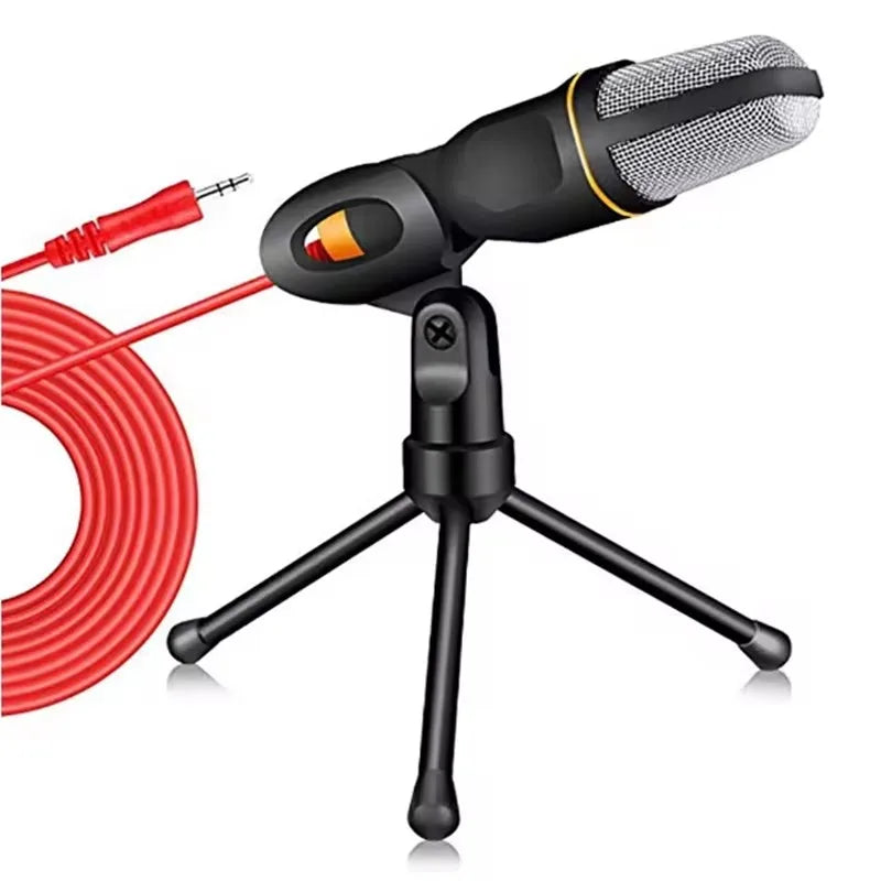 MICROFONE PROFISSIONAL DE 3,5 MM PARA GRAVAÇÃO DE VIDEOS E LIVES + COM SUPORTE TRÍPE