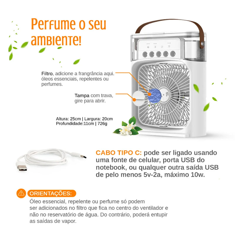 MINI AR CONDICIONA PORTATIO USB LED