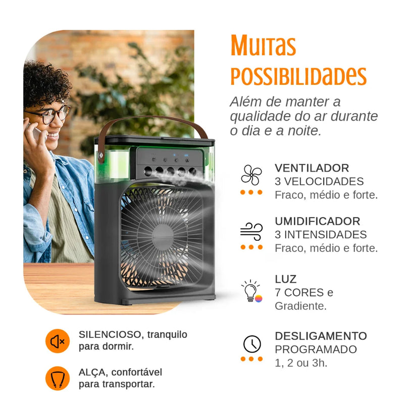 MINI AR CONDICIONA PORTATIO USB LED